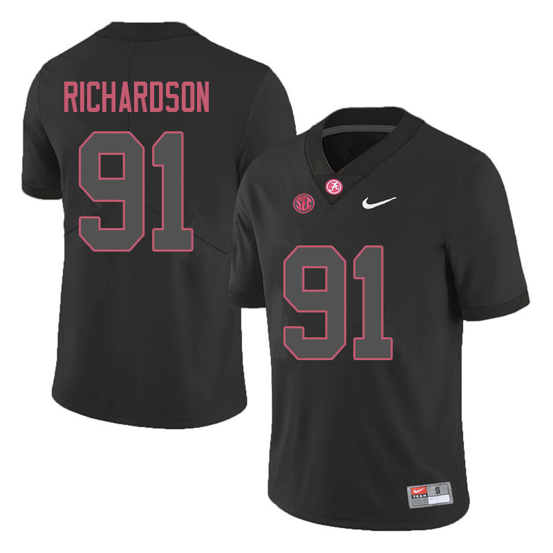 Alabama Crimson Tide Men's Galen Richardson #91 Black NCAA Nike Authentic Stitched 2018 College Football Jersey GZ16U82WK